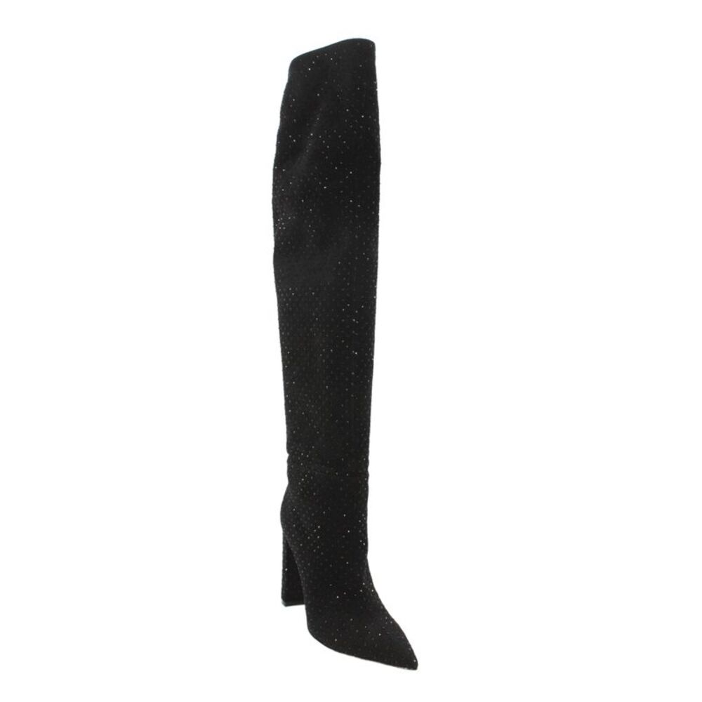 Gianvito Rossi Womens Embellished Pointed Toe Knee High Boots Black Size 38 8